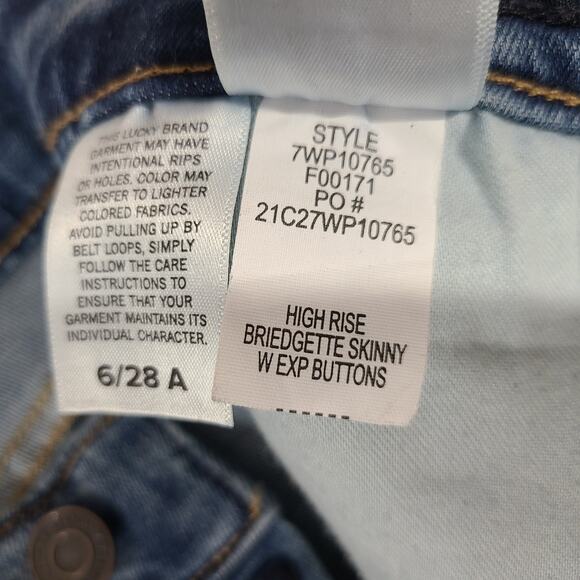 Lucky Brand High Rise Brigette Button Fly Jeans Skinny Ankle 6/28 - Picture 8 of 10
